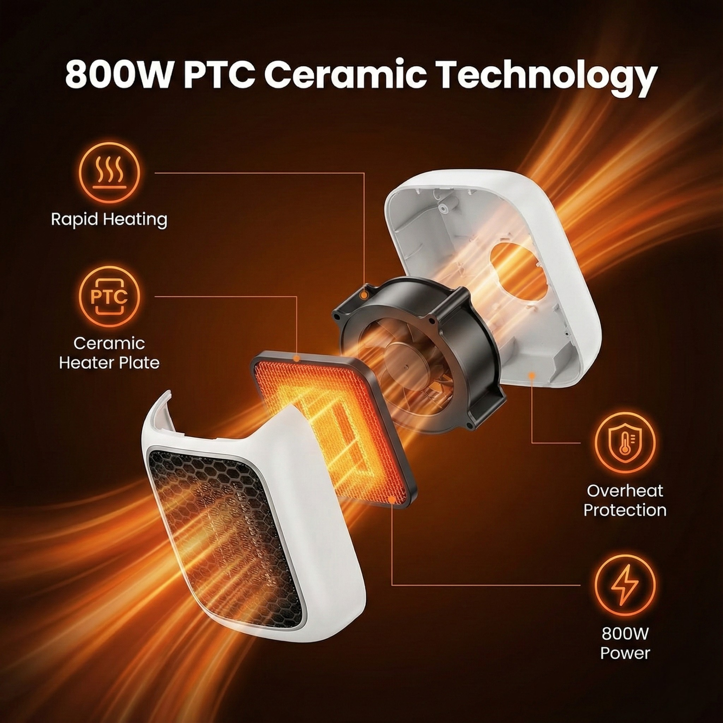 Portable Heater (800W) With Remote Control