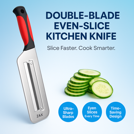 Double-Blade Even Slice Kitchen Knife (Save your cooking time and energy)