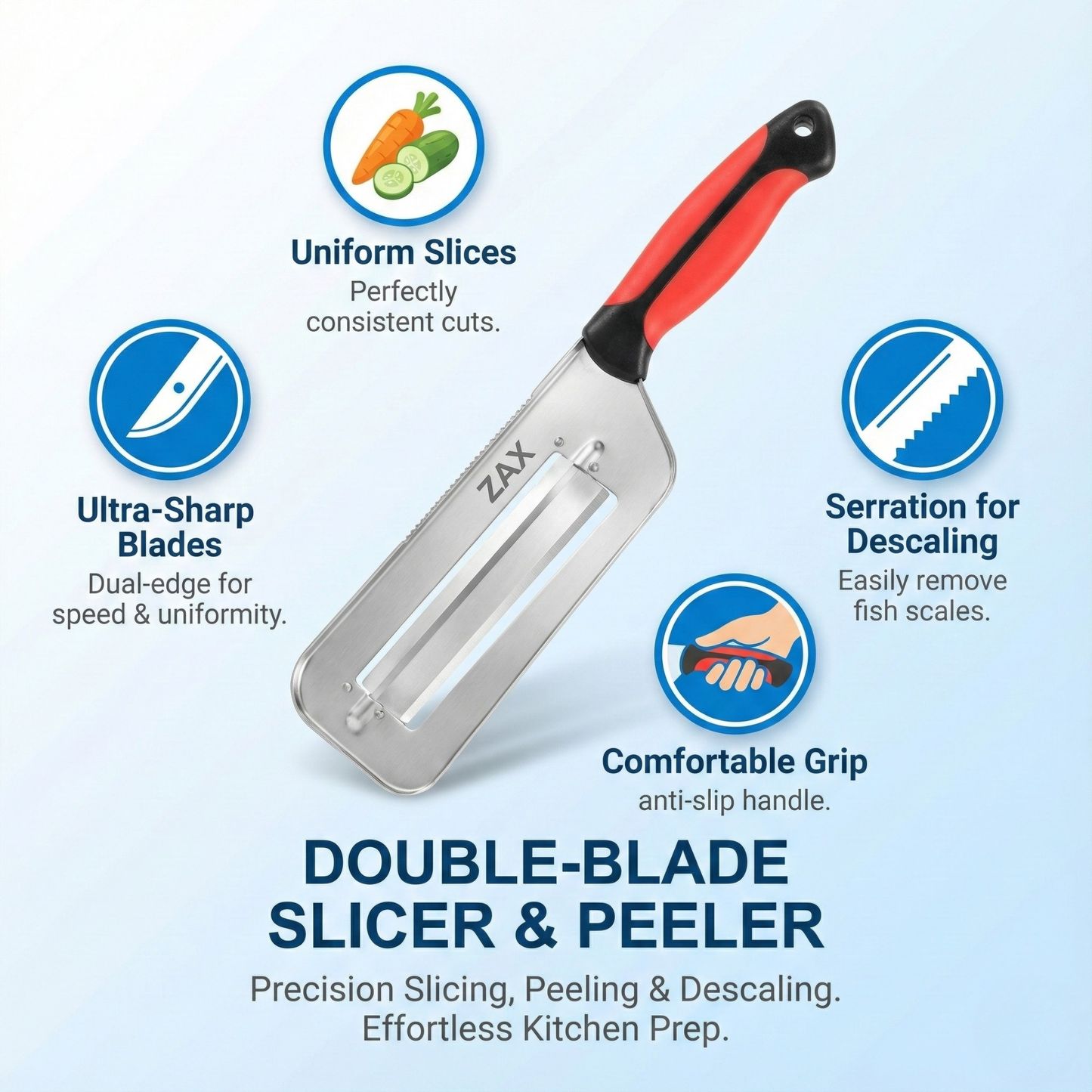 Double-Blade Even Slice Kitchen Knife (Save your cooking time and energy)