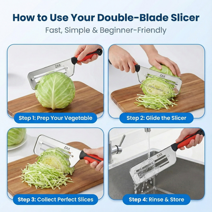 Double-Blade Even Slice Kitchen Knife (Save your cooking time and energy)