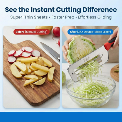 Double-Blade Even Slice Kitchen Knife (Save your cooking time and energy)