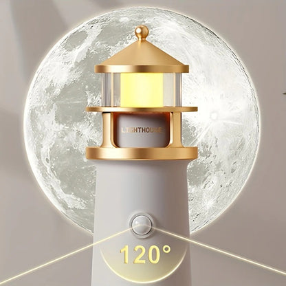 The Lunar Lighthouse: 3D Moon Projector & Motion Sensor Night Light (Rechargeable & Wireless)