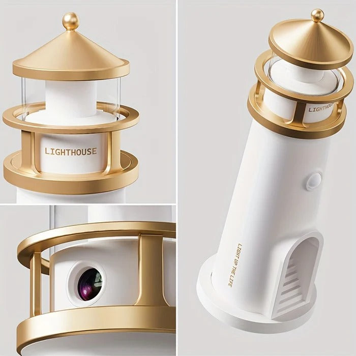 The Lunar Lighthouse: 3D Moon Projector & Motion Sensor Night Light (Rechargeable & Wireless)